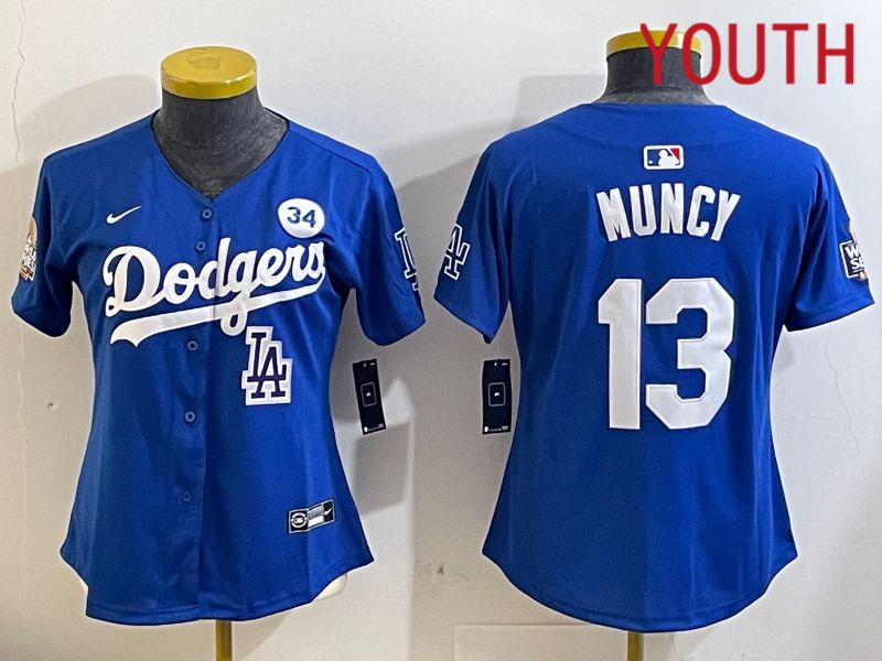 Youth Los Angeles Dodgers 13 Muncy Blue Game 2024 Nike MLB Jersey style 11214